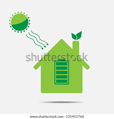 eco house icon vector