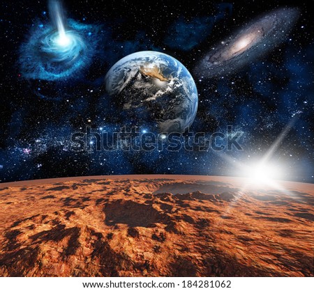 Space landscape. Elements of this image furnished by NASA