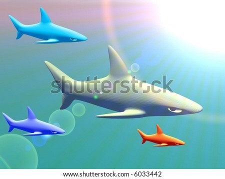 Sharks in light waters