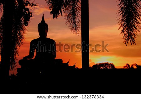 Buddha silhouette.