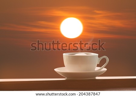 Morning coffee at sunrise