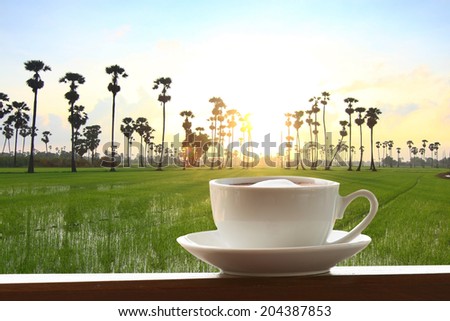Morning coffee at sunrise