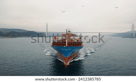 Similar – Image, Stock Photo Frontal view of cruise ship in the port of Hamburg