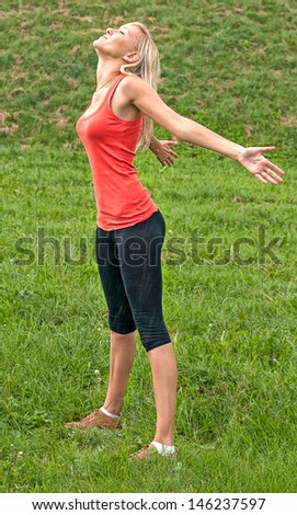 girl engaged in physical exercise