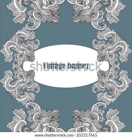 Vintage cover. Vector card template.