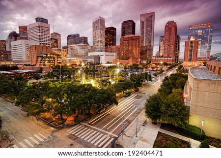 Downtown Houston Skyline at Dusk