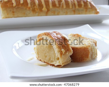 sweet pastry roll with almond paste