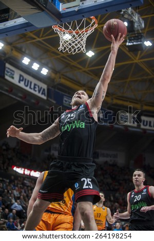 VALENCIA, SPAIN - MARCH 5: Anton Gavel during EURO CUP match between Valencia Basket Club and Bayern Munich at Fonteta Stadium on March 5, 2015 in Valencia, Spain