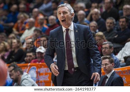 VALENCIA, SPAIN - MARCH 5: during EURO CUP match between Valencia Basket Club and Bayern Munich at Fonteta Stadium on March 5, 2015 in Valencia, Spain