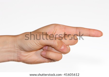 Women Hand With Index Finger Extended Simulating Pressing A Button Or ...