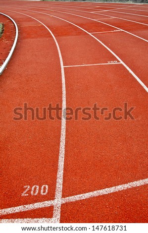 Running track at two hundred meter