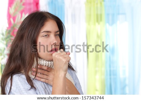 Sick Woman coughing