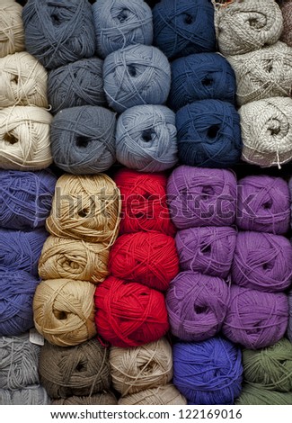various colored yarn