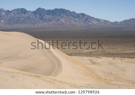 Kelso sand dunes with providence mountains in the background
