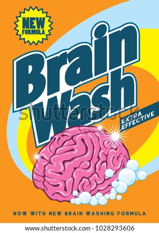 brain wash retro pack design