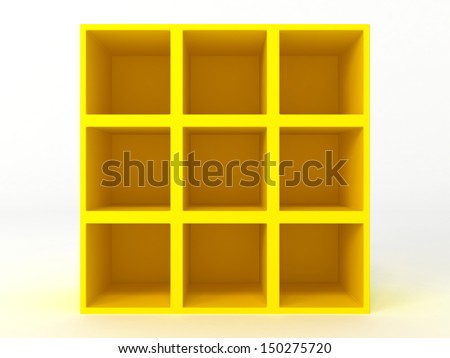 illustration of closet with empty shelves