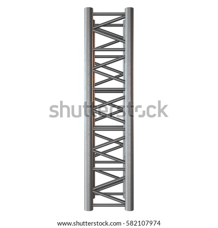 Steel truss girder element. 3d render isolated on white 商業照片 © 