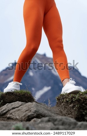 Similar – Image, Stock Photo Unrecognizable female athlete with mobile phone