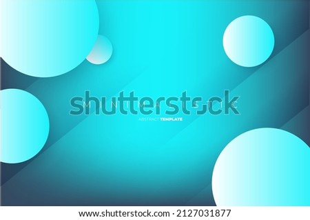 Minimalistic blue backdrop with circler papercut and lines shadow
