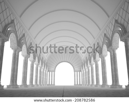 Classic interior with arches and columns
