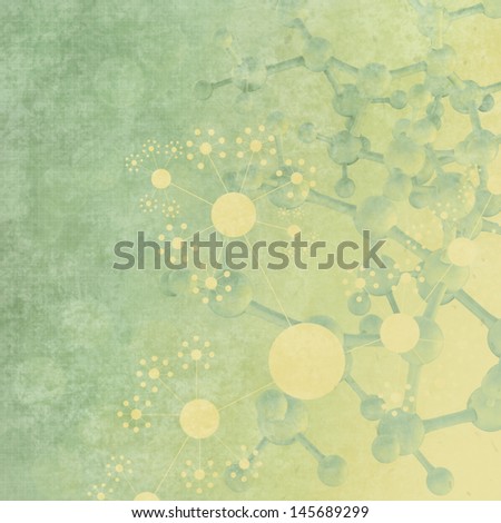Abstract 3d molecules medical background as vintage style concept