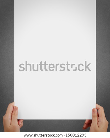 hand holding a blank paper sheet with both hands as concept
