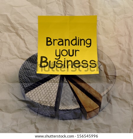 branding your business with pie chart crumpled recycle paper as concept