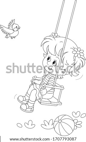 Similar – Image, Stock Photo Girl swings Infancy