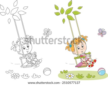 Similar – Image, Stock Photo Girl swings Infancy