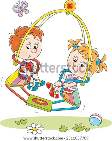 Similar – Image, Stock Photo Girl swings Infancy