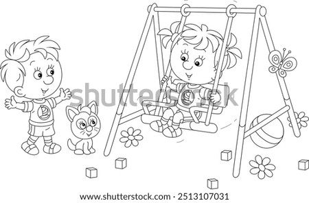 Similar – Image, Stock Photo Girl swings Infancy