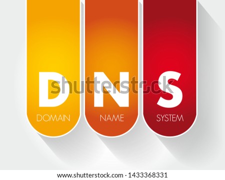 DNS - Domain Name System acronym, technology concept background