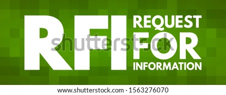 RFI Request For Information - common business process whose purpose is to collect written information about the capabilities of various suppliers, acronym text concept background