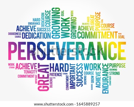 Perseverance word cloud collage, business concept background Stock foto © 