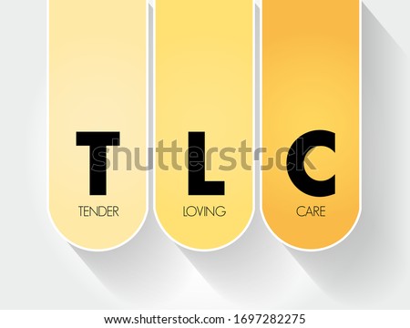 TLC - Tender Loving Care acronym, concept background