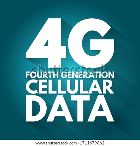 4G - fourth generation cellular data text, technology concept background