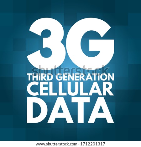 3G - Third Generation cellular data text. technology concept background