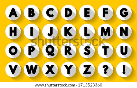 Flat Design Letters, icons alphabet with long shadow, concept background