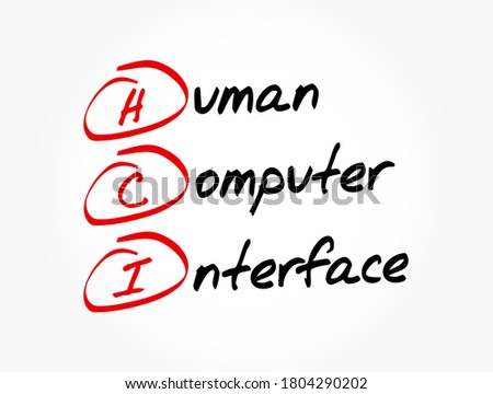 HCI - Human Computer Interface acronym, technology concept background