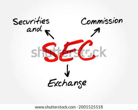 SEC - Securities and Exchange Commission acronym, business concept background