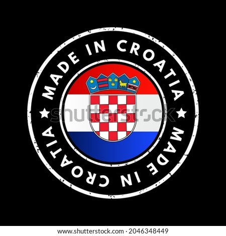 Made in Croatia text emblem badge, concept background