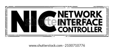 NIC - Network Interface Controller is a computer hardware component that connects a computer to a computer network, acronym text concept stamp Foto stock © 