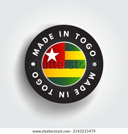 Made in Togo text emblem badge, concept background