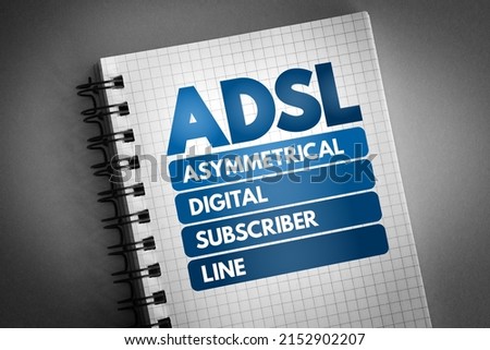 ADSL - Asymmetrical Digital Subscriber Line acronym on notepad, technology concept background Zdjęcia stock © 