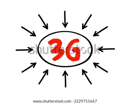 3G Third Generation cellular data text, technology concept with arrows