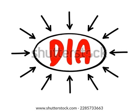 DIA - Defense Intelligence Agency acronym text with arrows, concept background