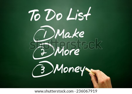 Hand drawn Make More Money in To Do List, business concept on blackboard