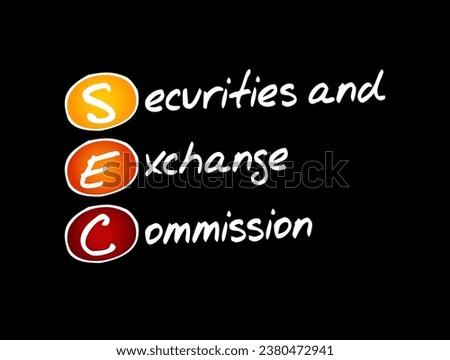 SEC - Securities and Exchange Commission acronym, business concept background