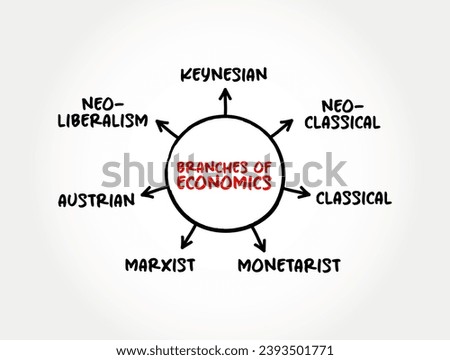 Branches of Economics ( are microeconomics and macroeconomics) mind map concept background