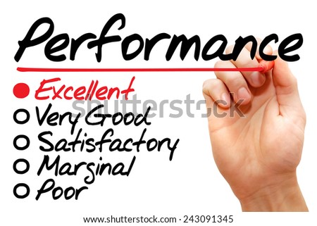 Hand writing Performance evaluation form, business concept